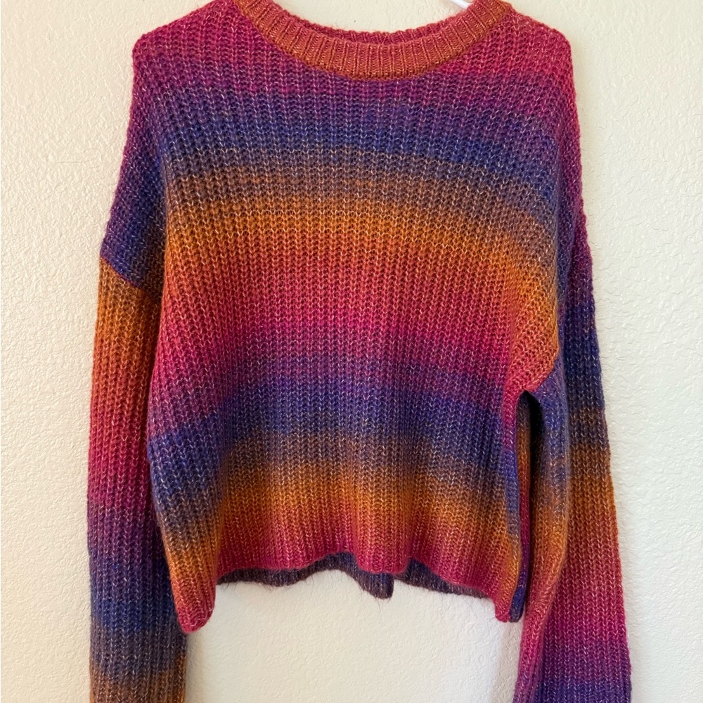 NWT Nordstrom Colorful Space Dye Crewneck Sweater retail $49 - Picture 2 of 5